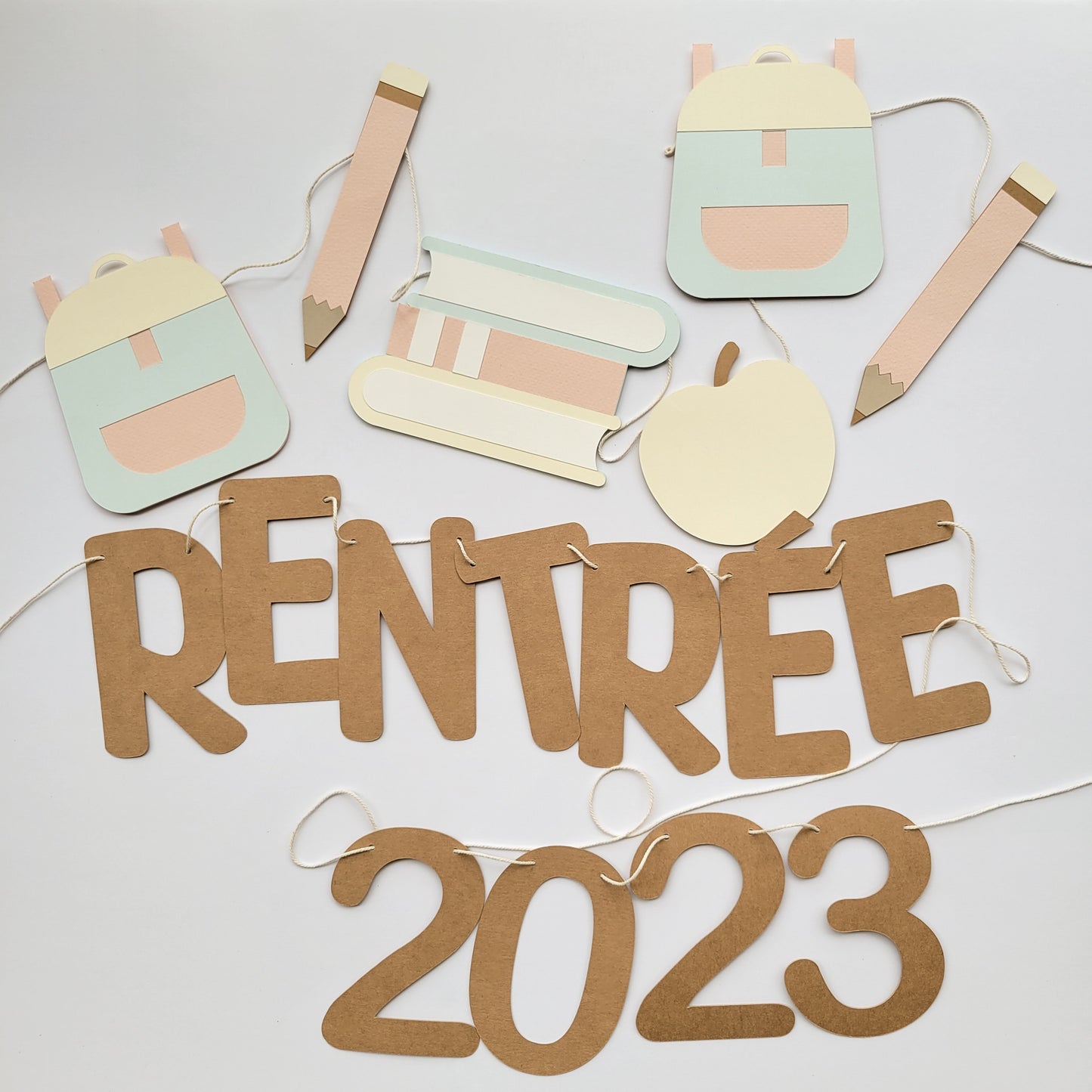 Guirlande décorative Back to school / Pastel