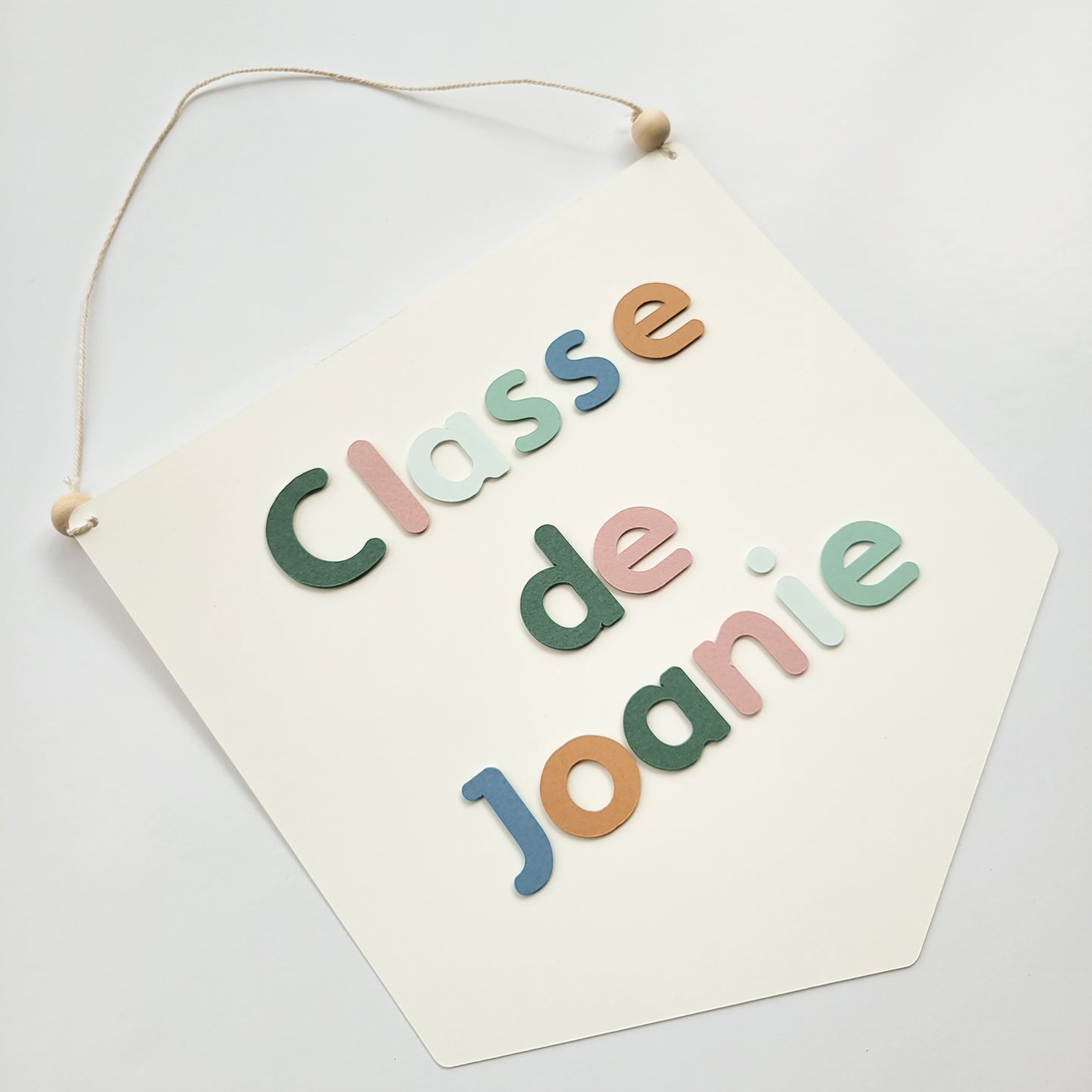 Bannière scolaire / Blanc & écriture couleur