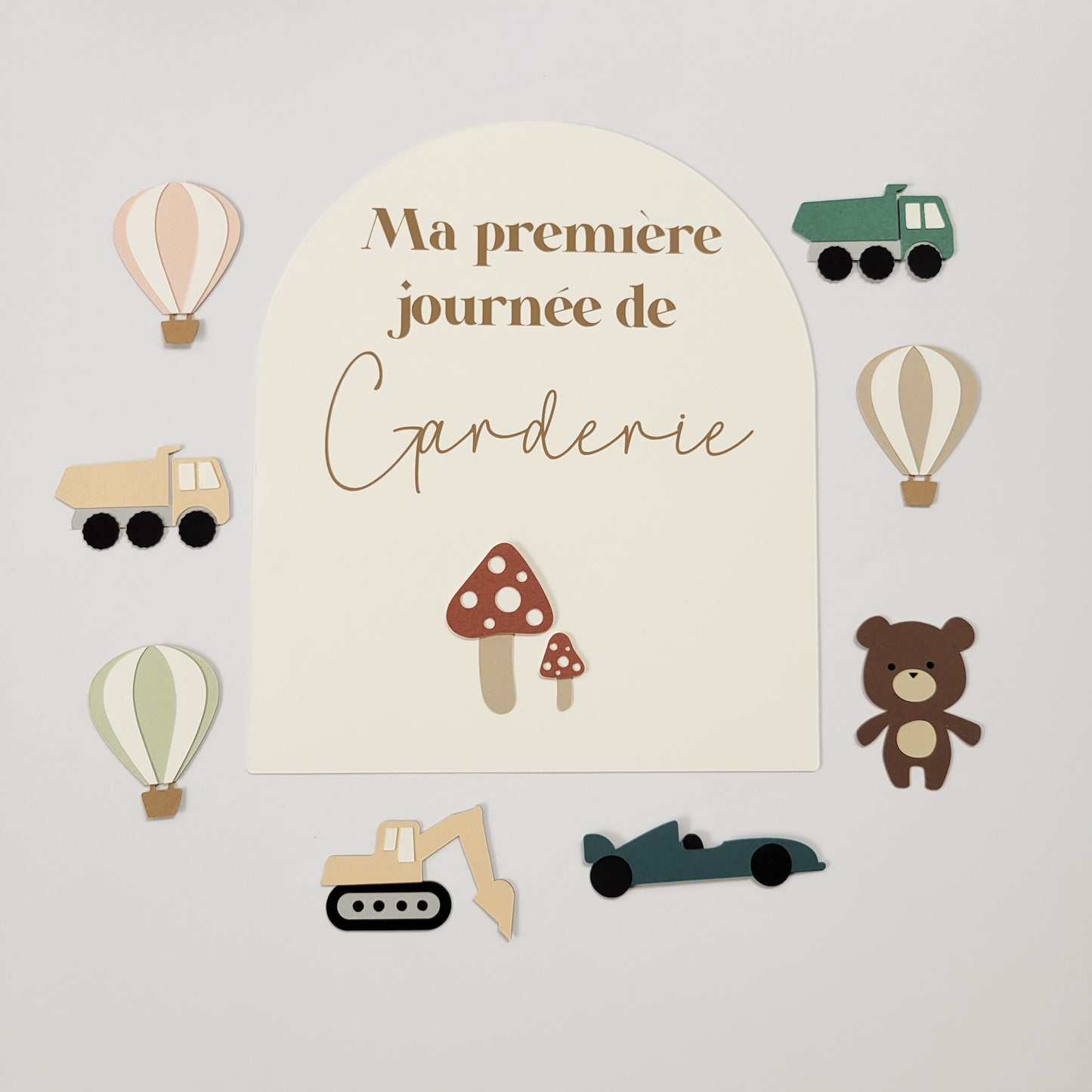 Affiche ''ma première journée de'' (Motif au choix) / Écriture kraft