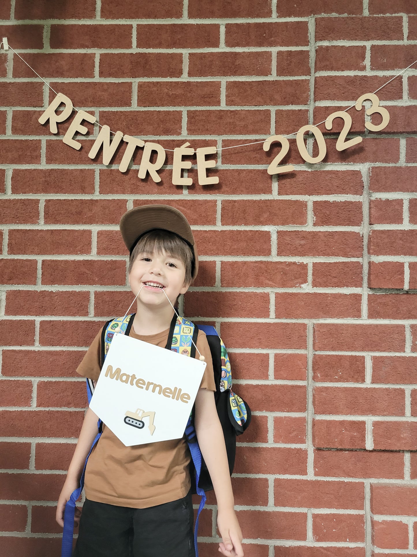 Bannière scolaire / Blanc & écriture kraft