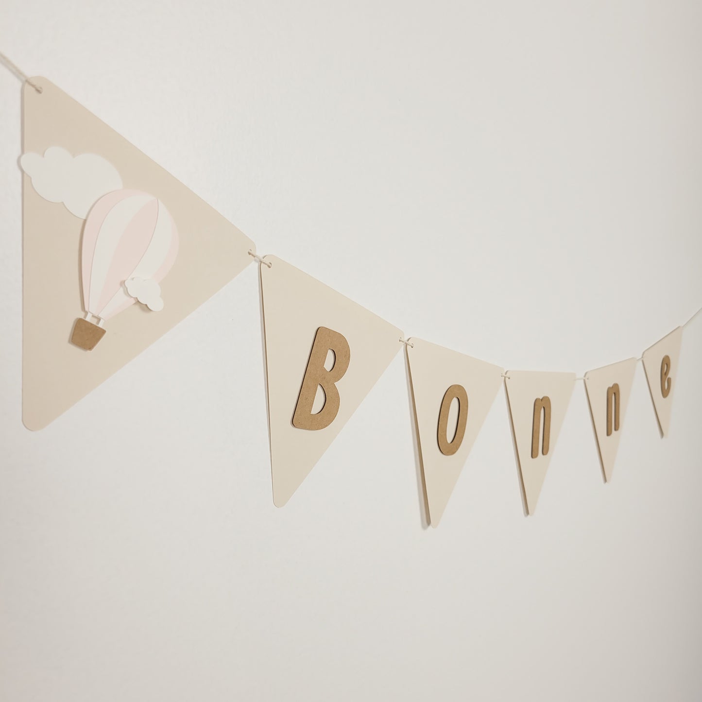 Happy Birthday Banner Pink / Hot Air Balloon