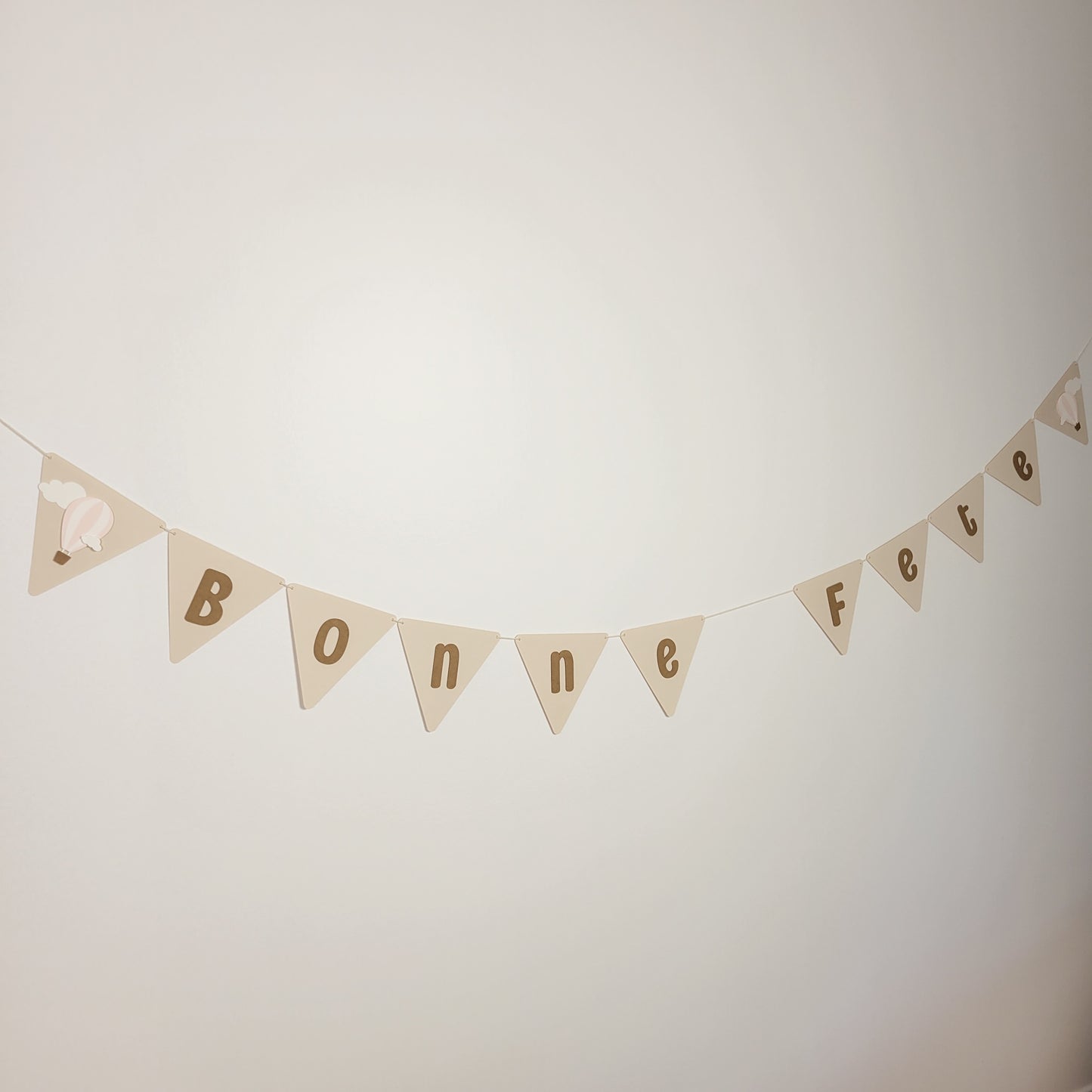 Happy Birthday Banner Pink / Hot Air Balloon
