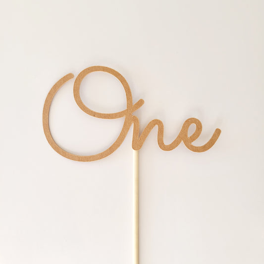 Topper "One" lettres attachées kraft