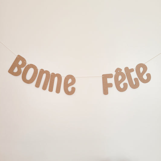 Banderole de lettres Bonne Fête Kraft