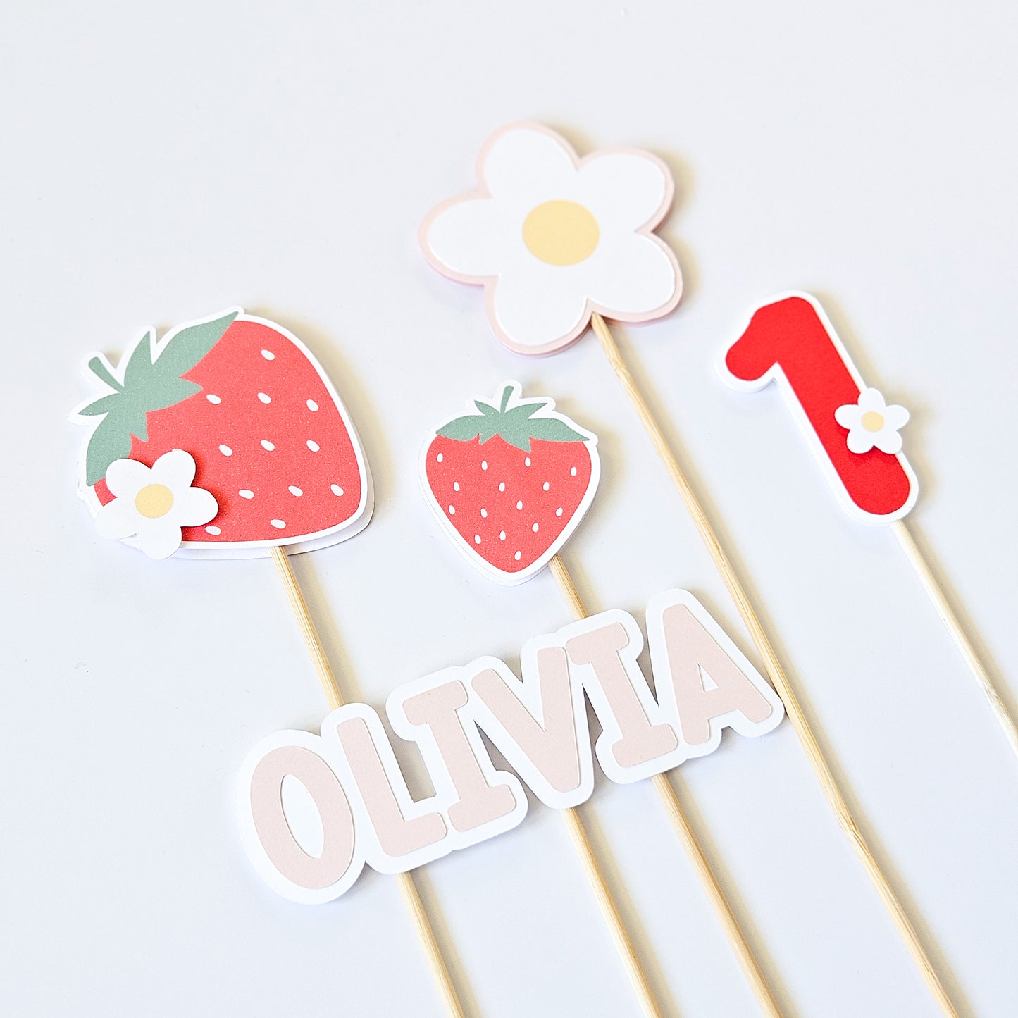 Cake topper set / Strawberries