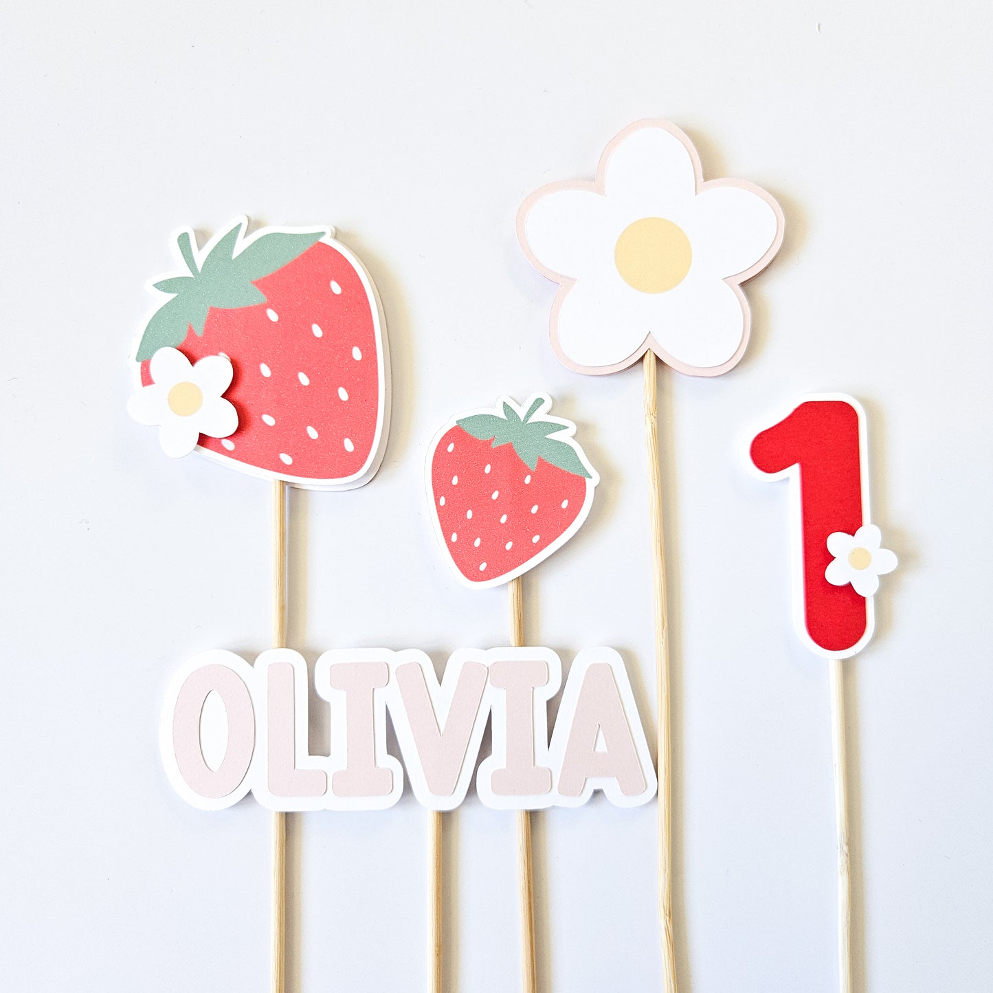 Cake topper set / Strawberries