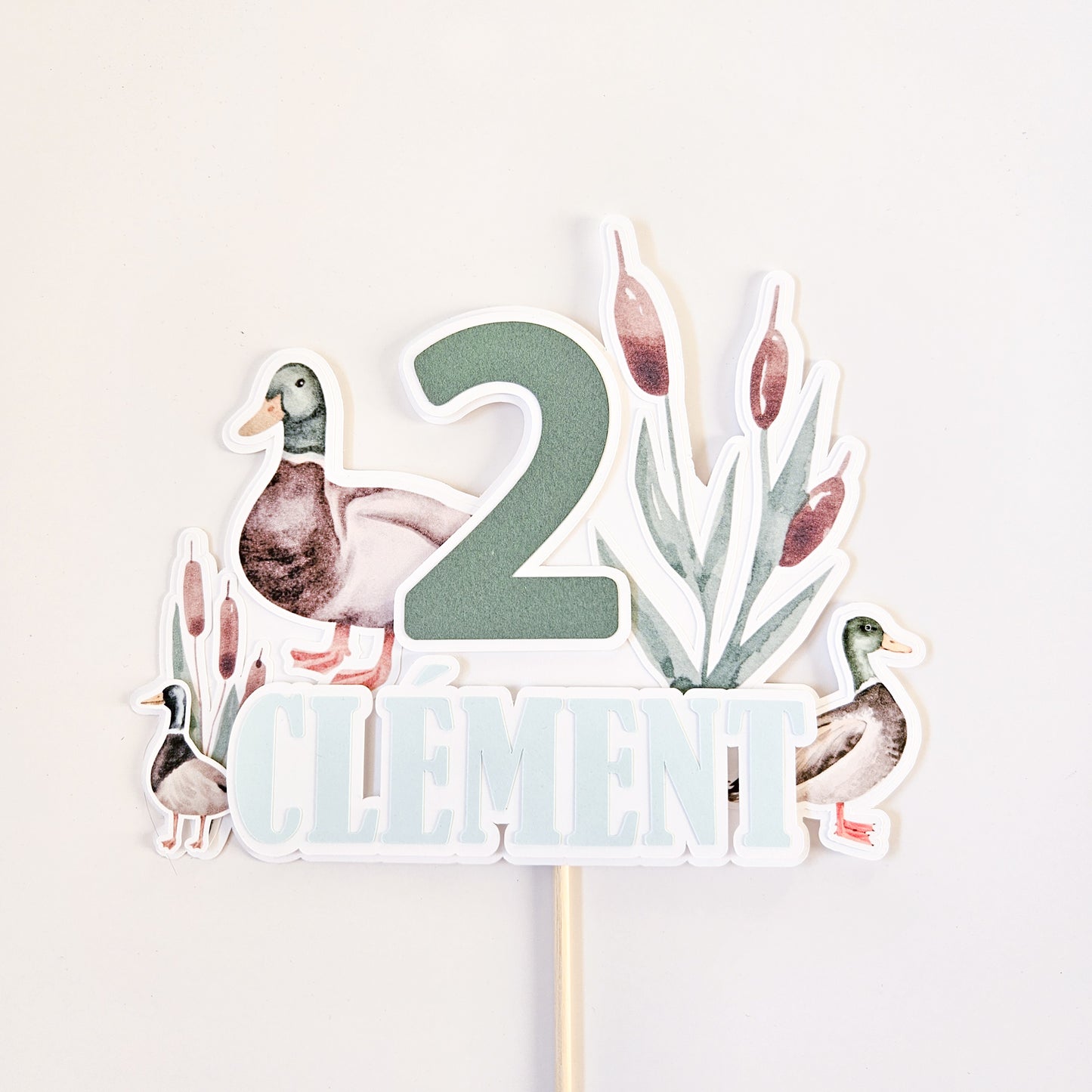 Beige/Duck Writing Cake Topper