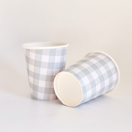 Ensemble de 8 verres Gingham menthe