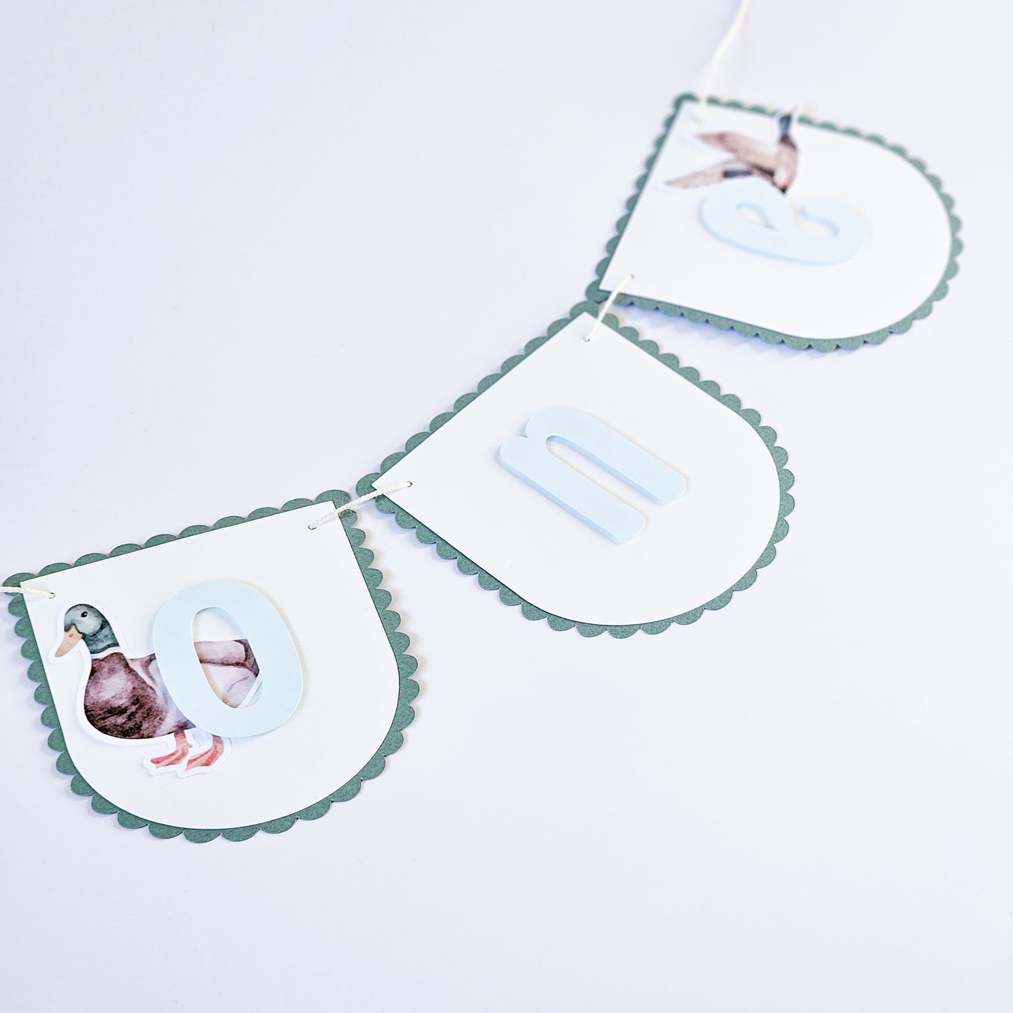 "One" garland for high chair / Duck