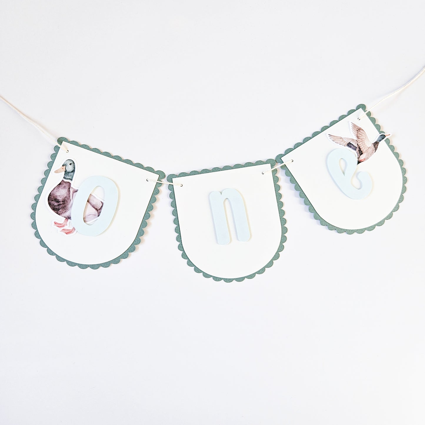 "One" garland for high chair / Duck