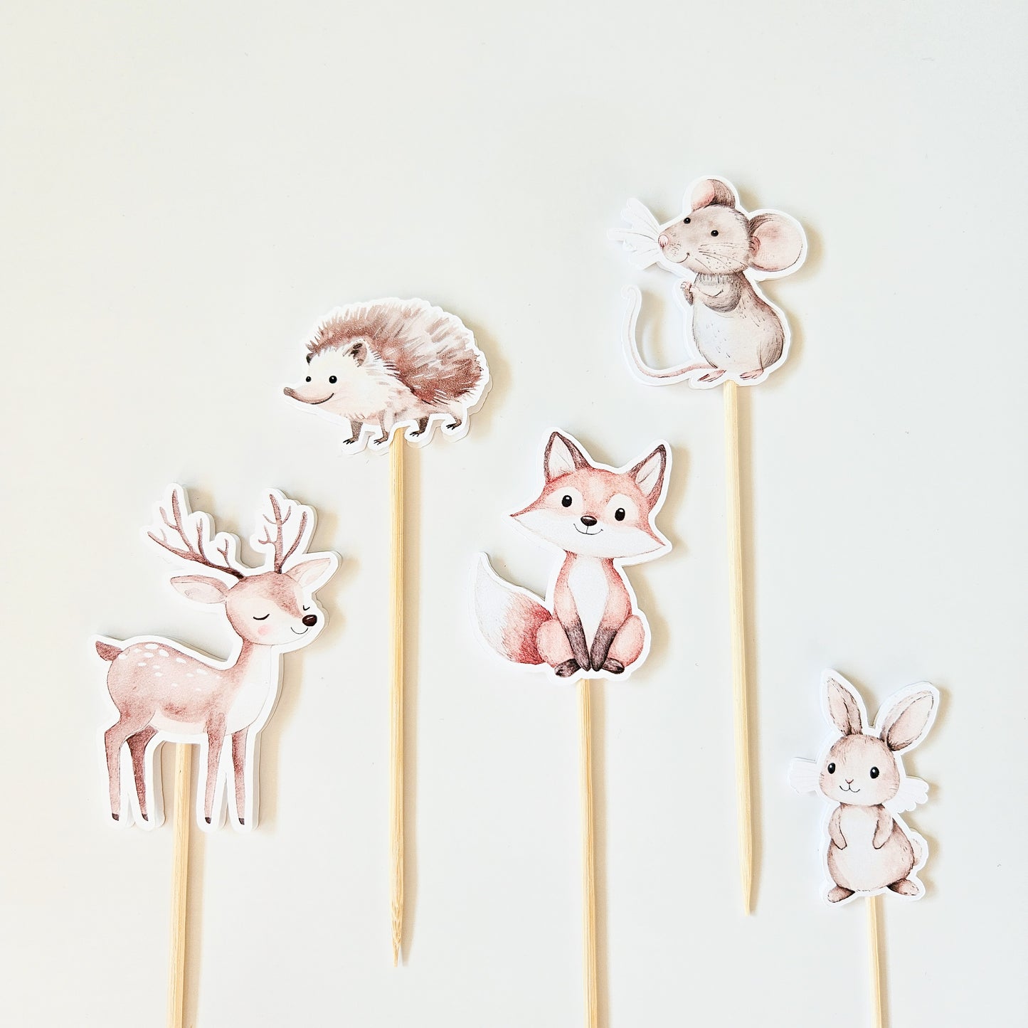 Ensemble de 5 Toppers à gâteau / Animaux de la forêt