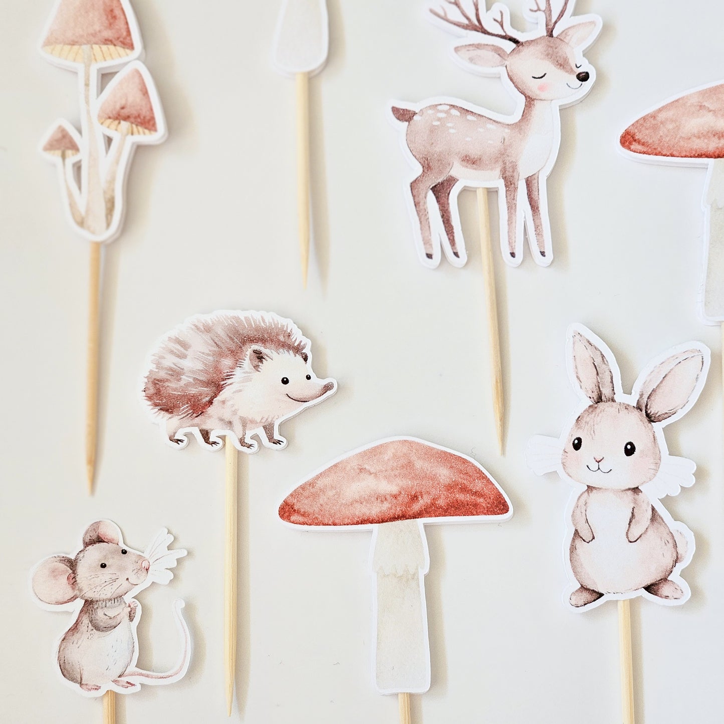 12 Cupcake Toppers  / Animaux de la forêt