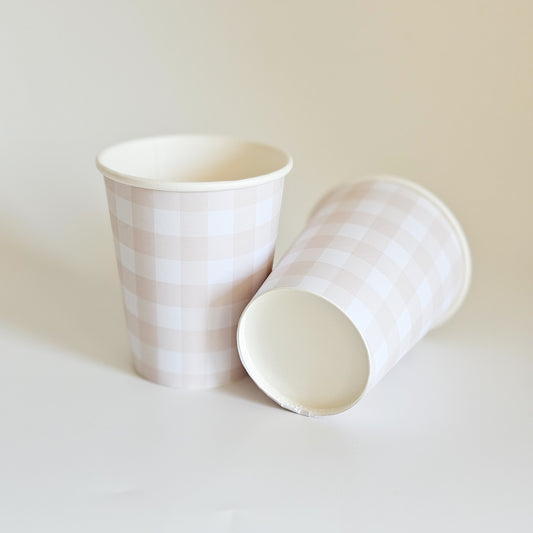 Ensemble de 8 verres Gingham beige