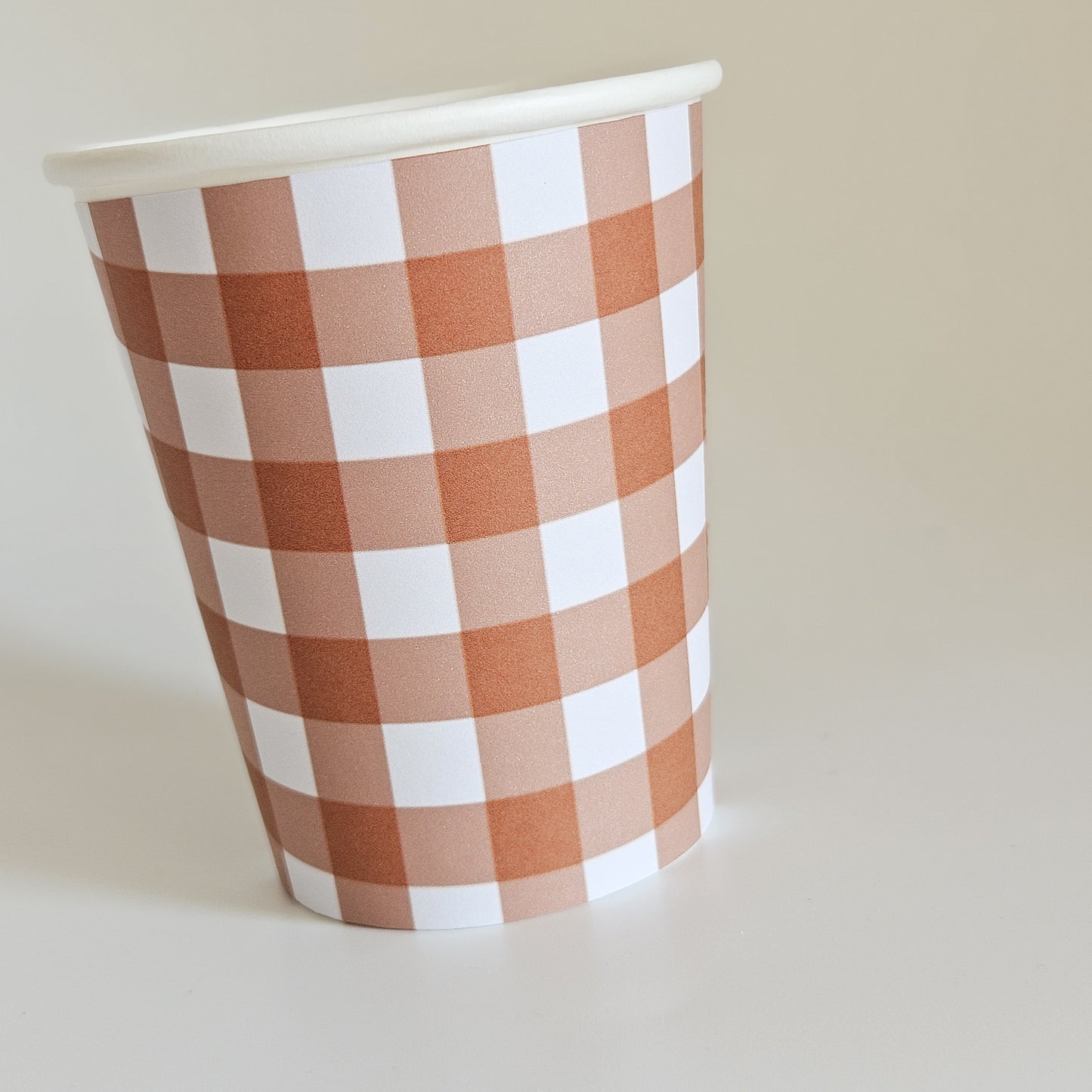 Ensemble de 8 verres Gingham orange brûlé