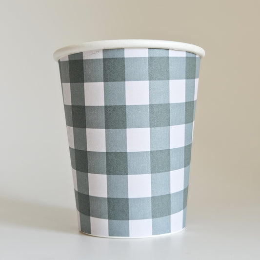 Ensemble de 8 verres Gingham vert forêt