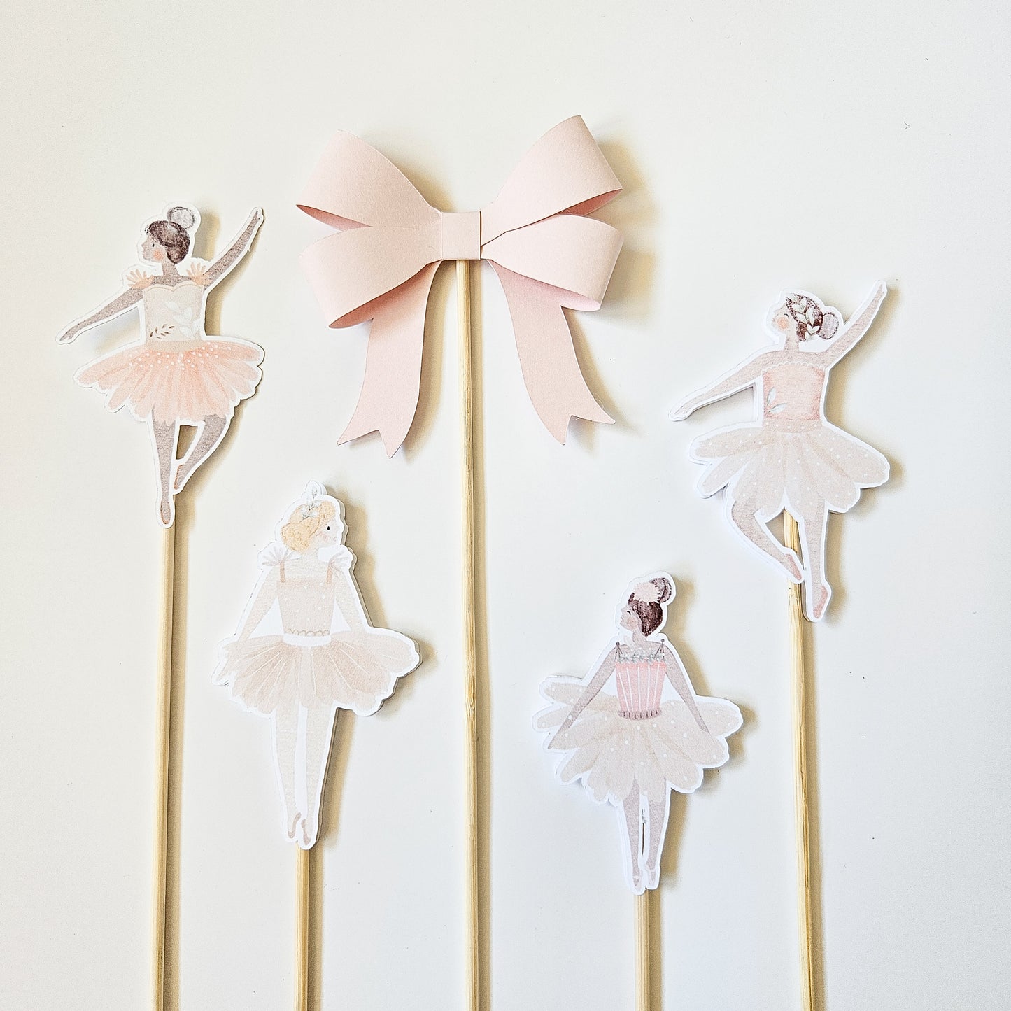 Set of 5 Cake Toppers / Ballerina