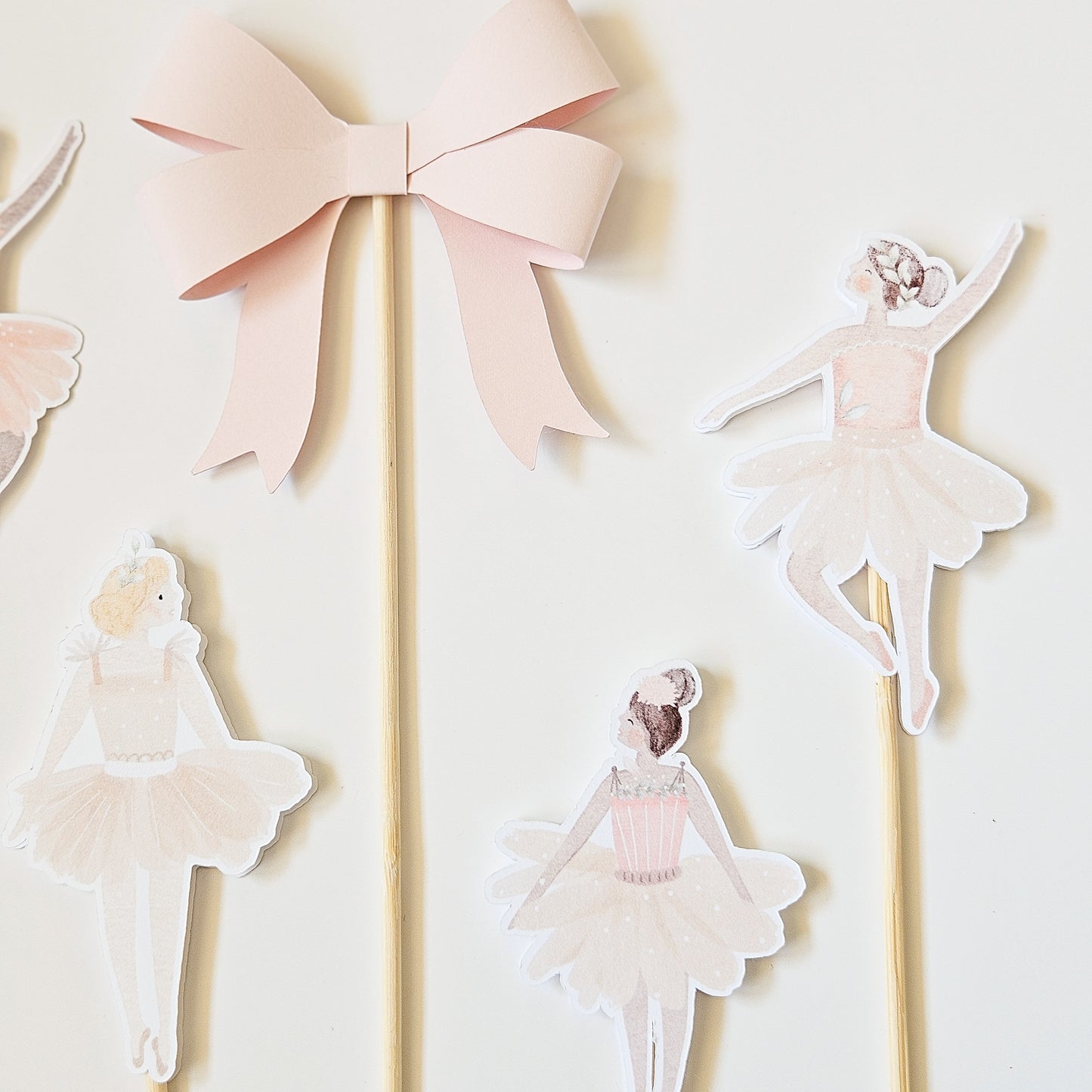 Ensemble de 5 Toppers à gâteau / Ballerine