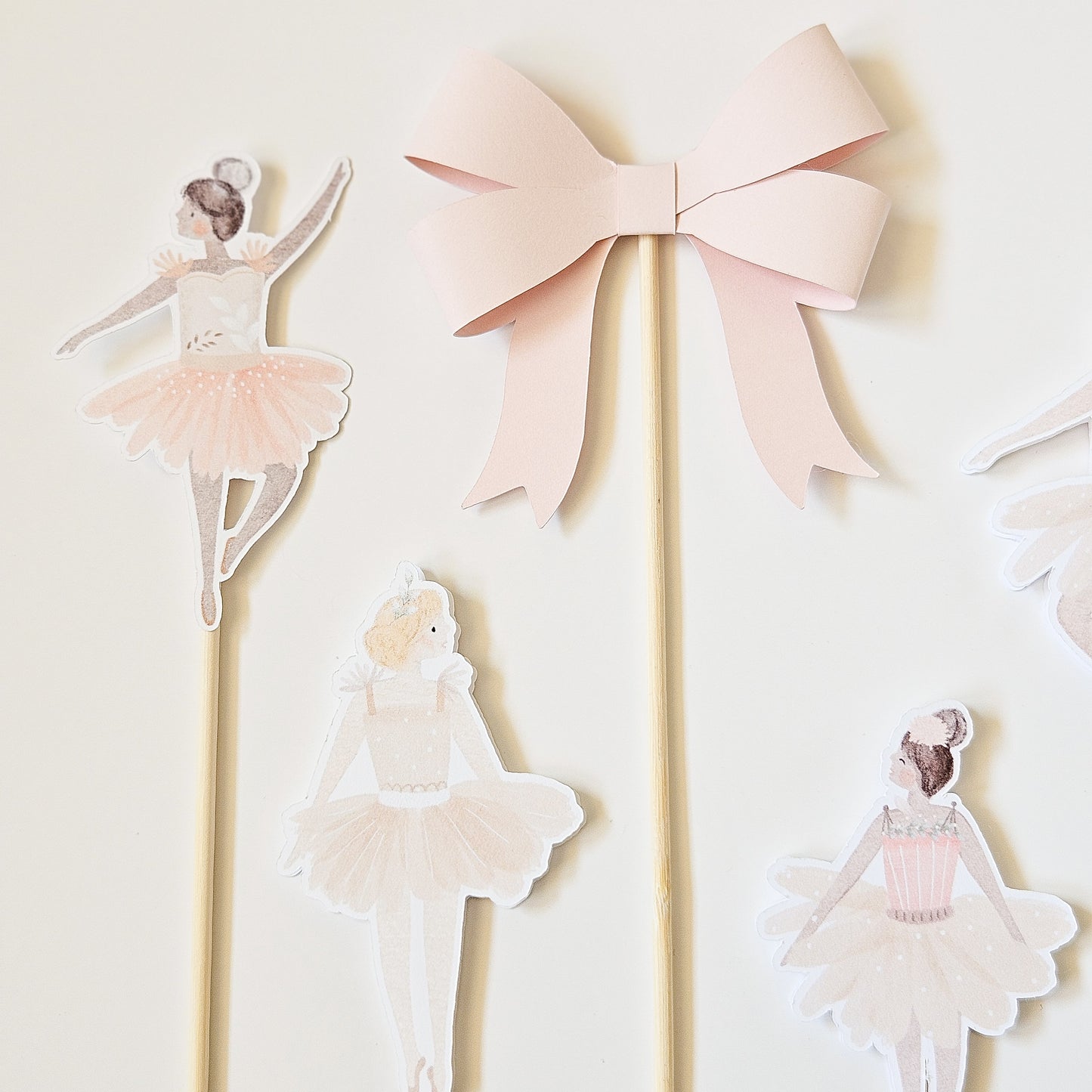 Set of 5 Cake Toppers / Ballerina