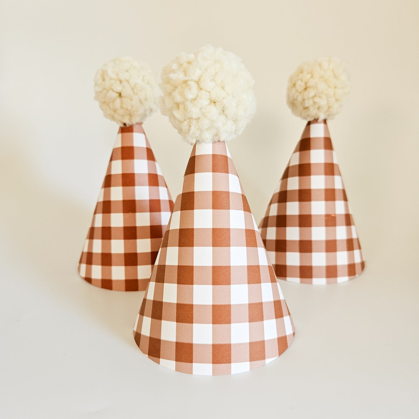 Hat Set / Burnt Orange Gingham