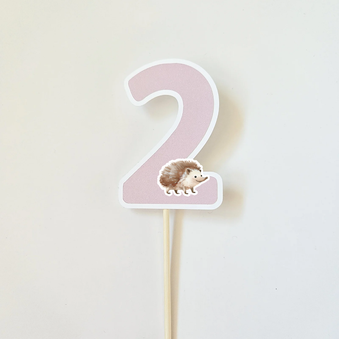 Topper number Pink / Choice of animals