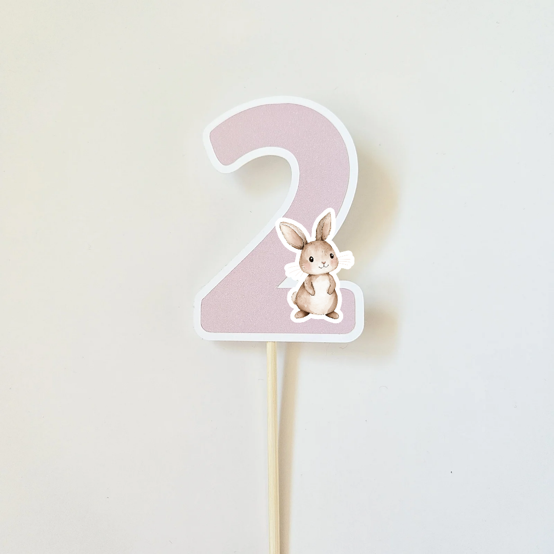 Topper number Pink / Choice of animals