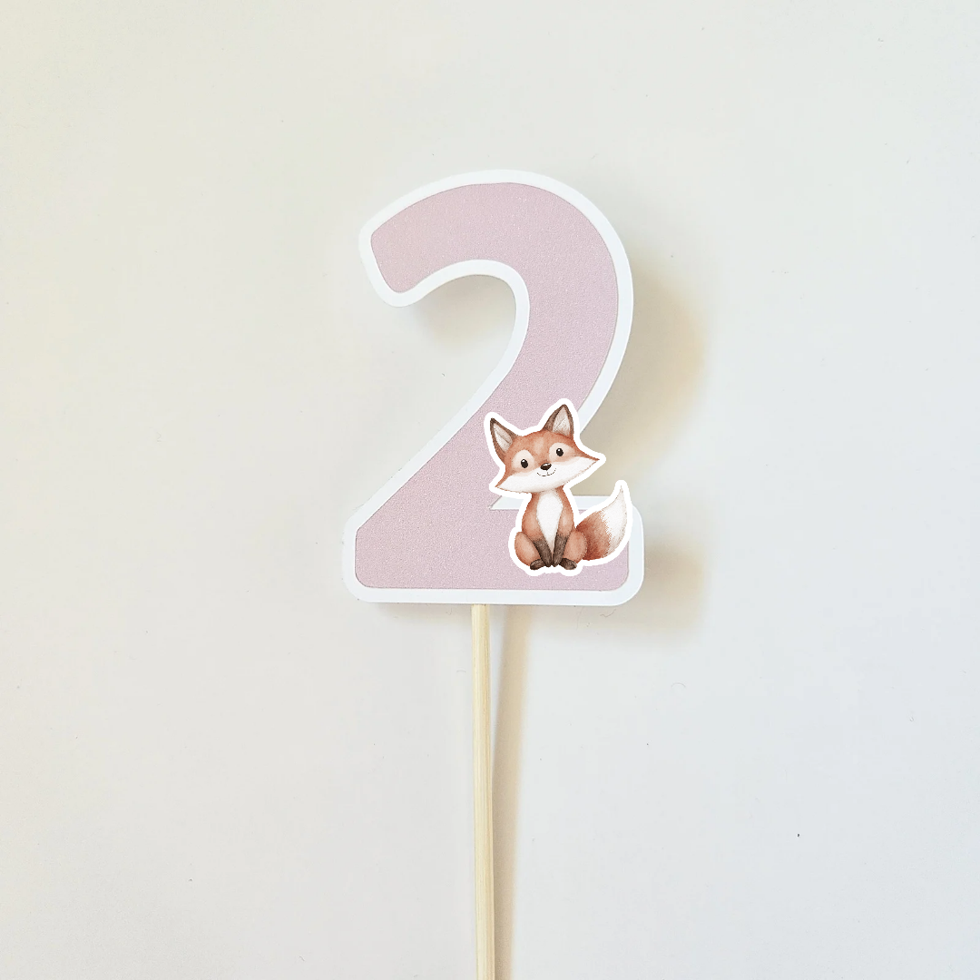 Topper number Pink / Choice of animals