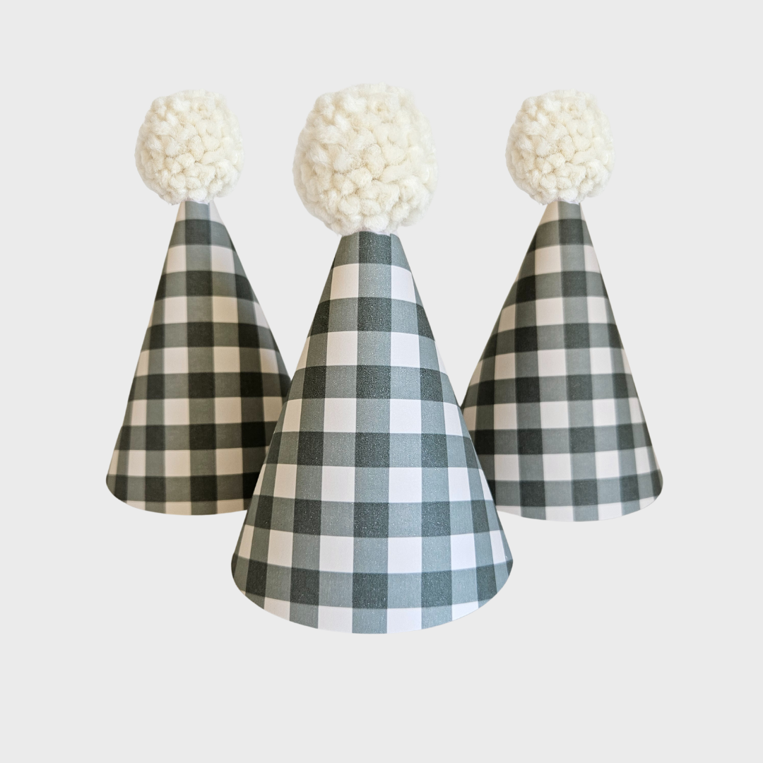 Hat Set / Forest Green Gingham