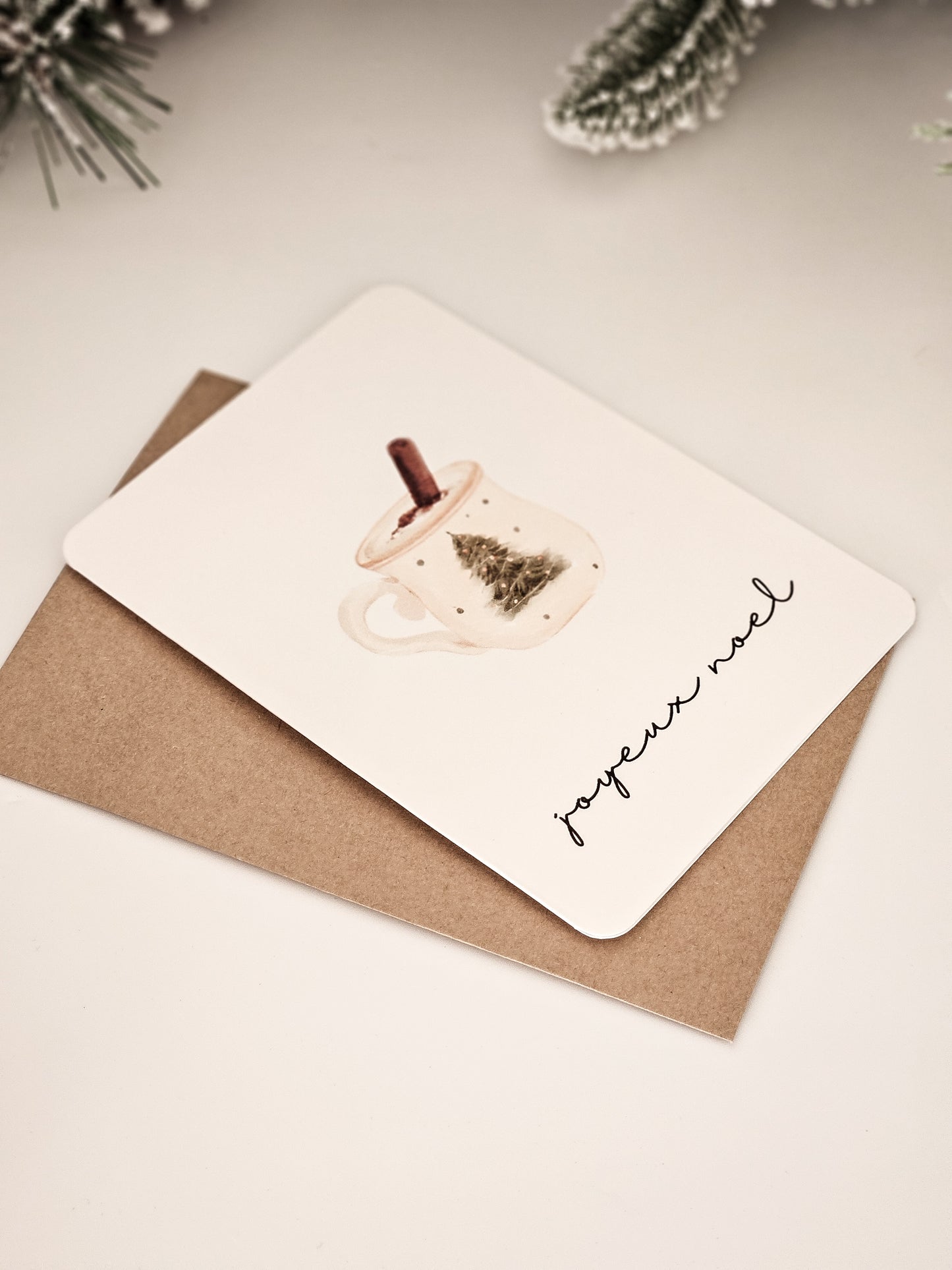 Carte de Noël / Minimaliste CHOCOLAT CHAUD