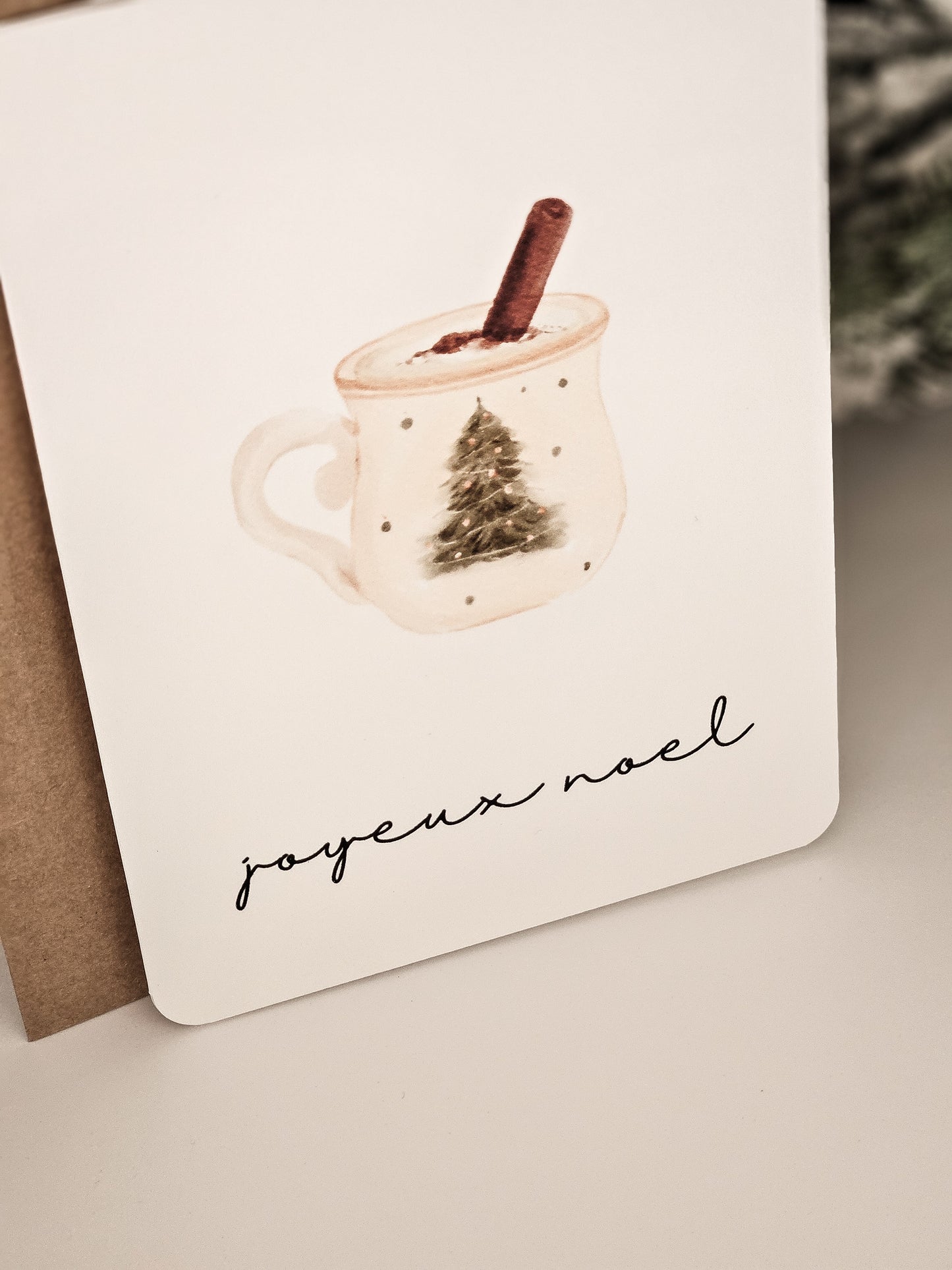 Carte de Noël / Minimaliste CHOCOLAT CHAUD