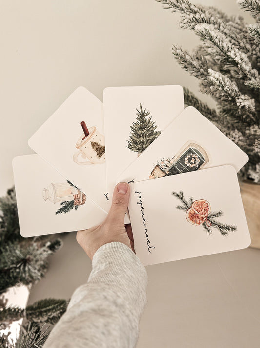 Ensemble de cartes de Noël / Minimaliste