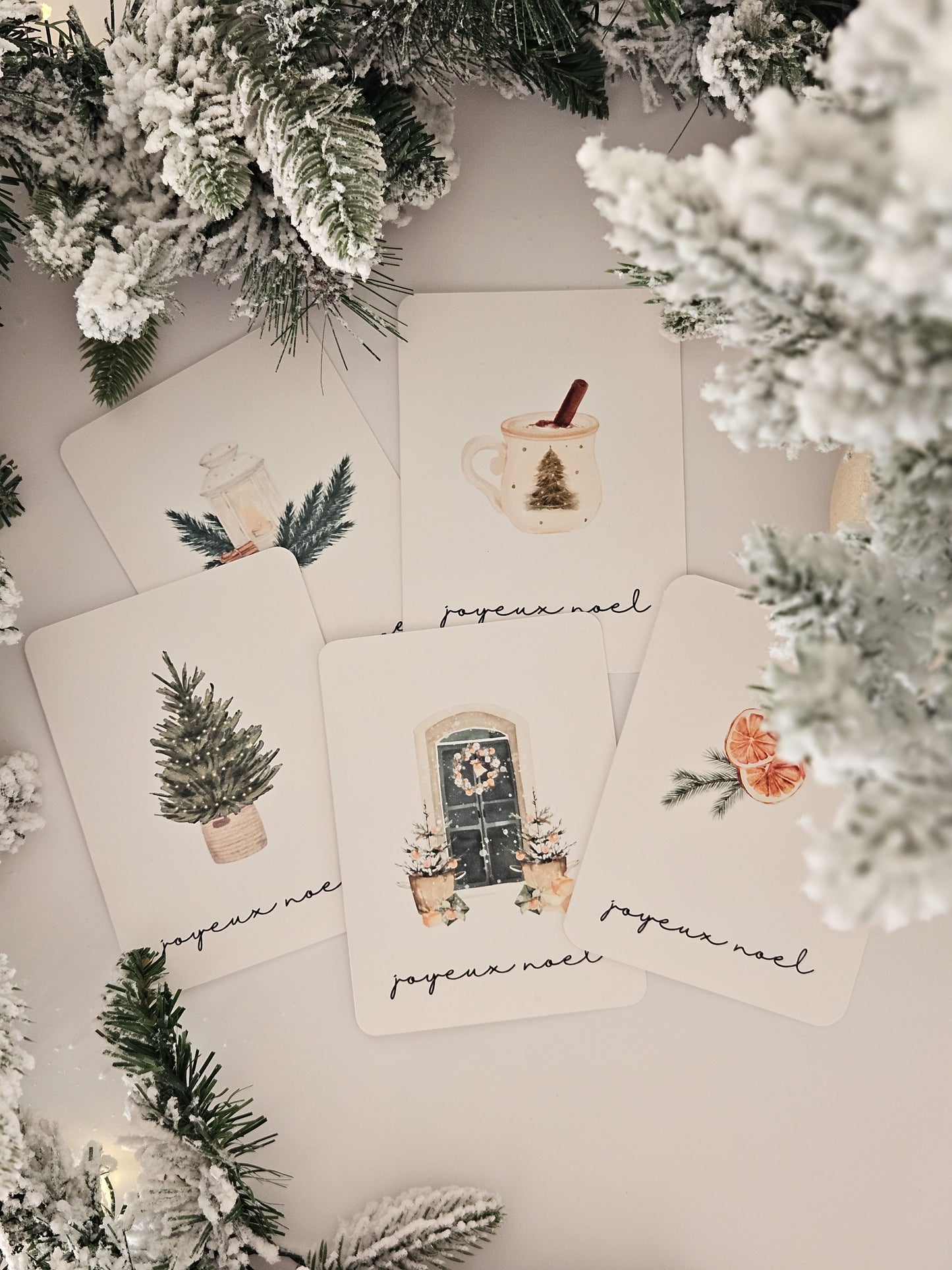 Ensemble de cartes de Noël / Minimaliste