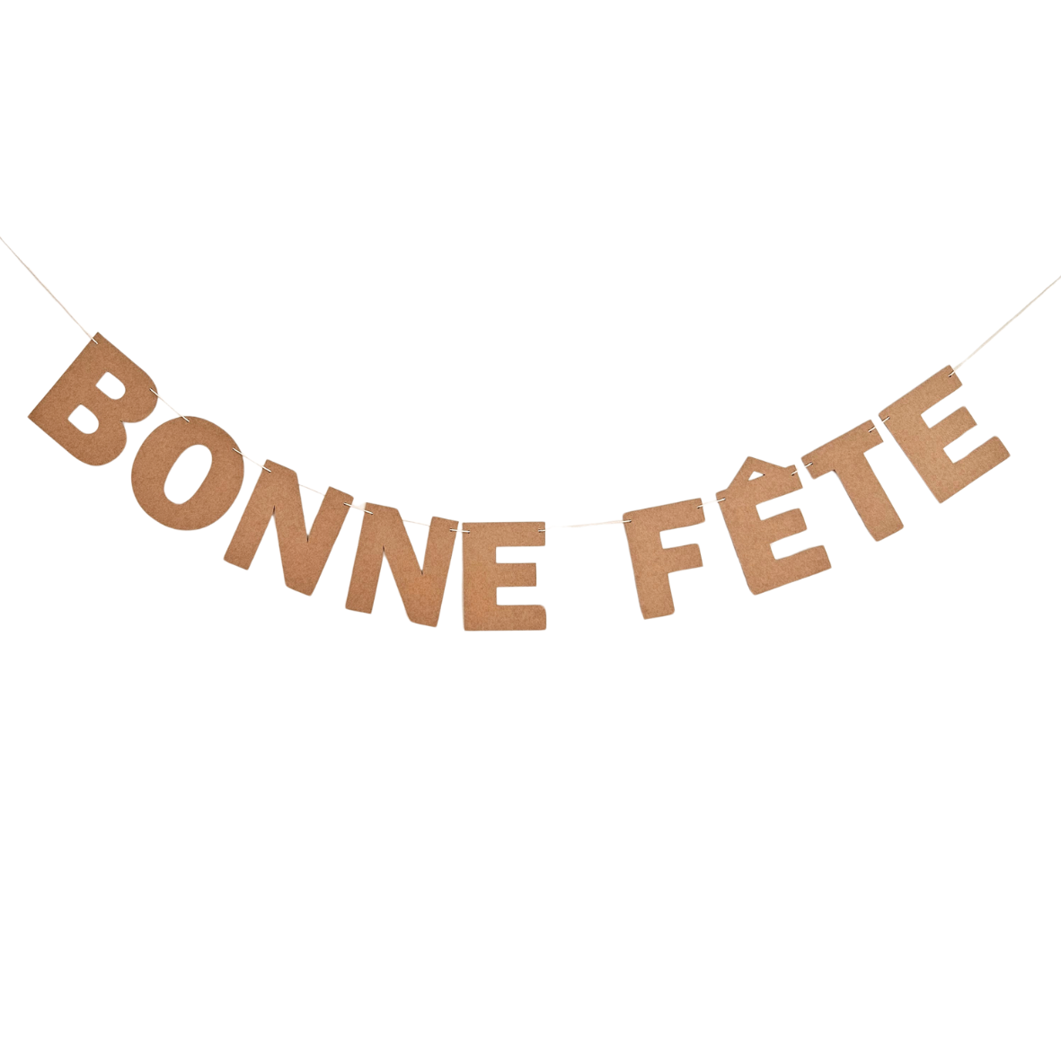Banderole de lettres Bonne Fête Kraft / écriture carrée