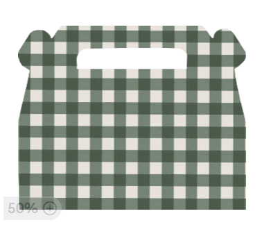 Boîte cadeau gingham vert forêt