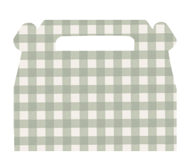 Boîte cadeau gingham vert forêt