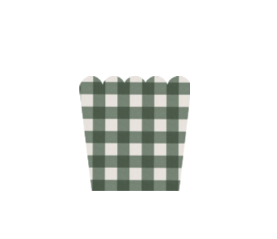 Set of 3 small forest green Gingham snack boxes