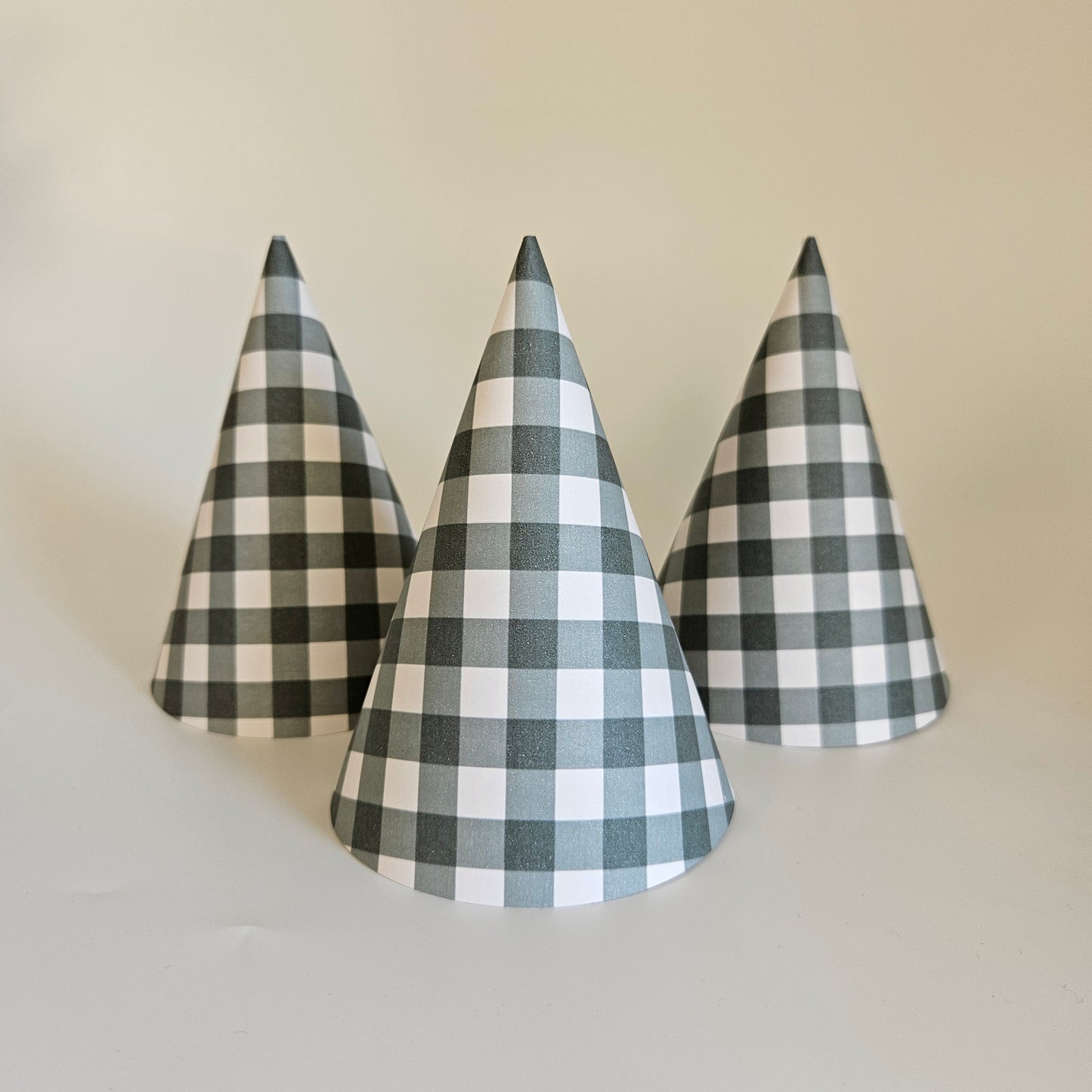 Ensemble de chapeaux / Gingham vert forêt