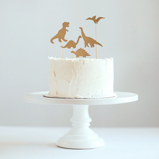 Ensemble de toppers à gâteau minimaliste / Dinosaure