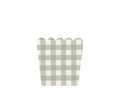 Ensemble de 3 petites boîtes collation Gingham vert pâle