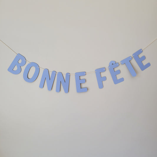 Banderole de lettres Bonne Fête / Bleu Lavande