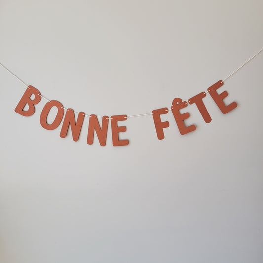 Banderole de lettres Bonne Fête / Rouille