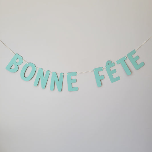 Banderole de lettres Bonne Fête / Turquoise