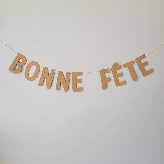 Banderole de lettres Bonne Fête / Kraft