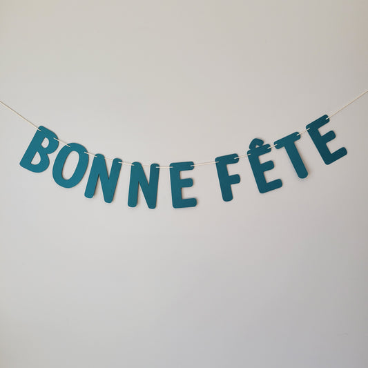 Banderole de lettres Bonne Fête / Sarcelle