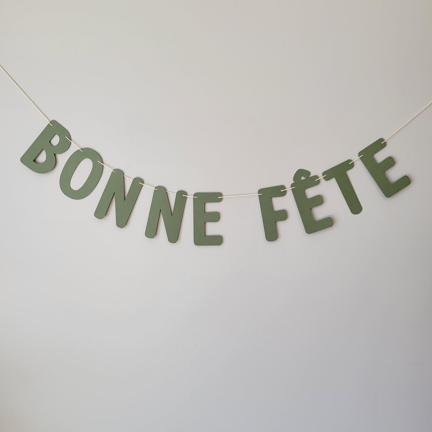 Banderole de lettres Bonne Fête / Vert Sauge